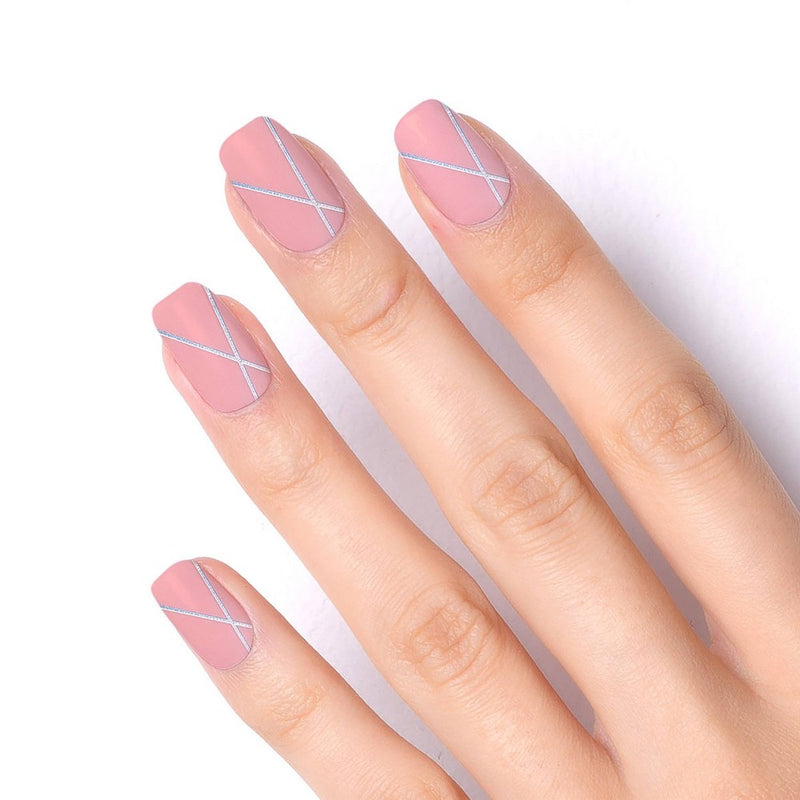 Kyutee Nails Peel. Press. File. Instant Gel Polish Manicure - Ballerina - 28pc