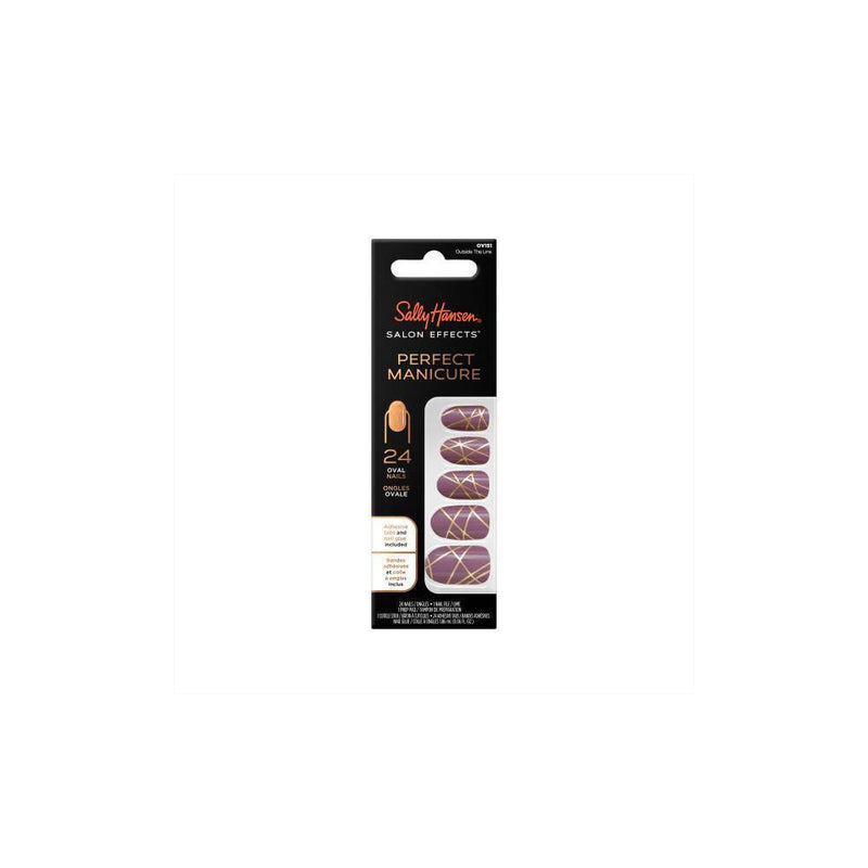 Sally Hansen Salon Effects Perfect Manicure Press on Nails Kit - Oval - Outside the Line - 24ct
