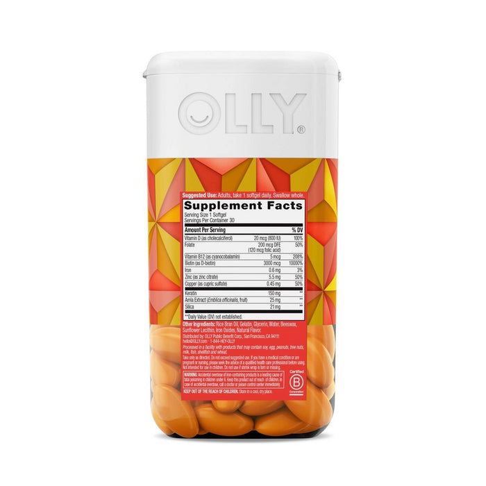 OLLY Ultra Strength Hair Softgels Supplement - 30ct