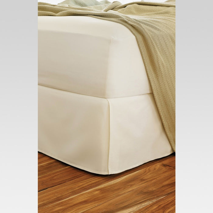 White Wrinkle-Resistant Cotton Bed Skirt (Queen) - Threshold