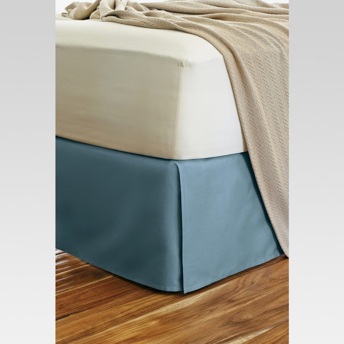White Wrinkle-Resistant Cotton Bed Skirt (Queen) - Threshold