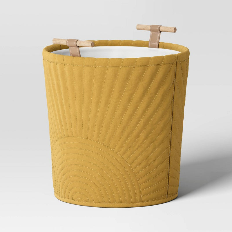 Large Quilted Kids' Storage Basket Yellow - Pillowfort