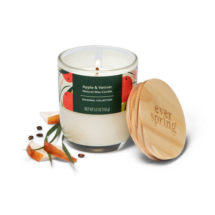 Fall & Winter Candle - Apple & Vetiver - 5.5oz - Everspring