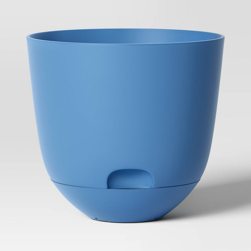Self-Watering Plastic Indoor Outdoor Planter Pot Quilted Blue 12"x12" - Room Essentials