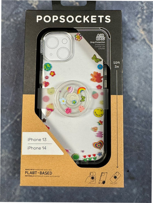 PopSockets PlantCore Case iPhone 14/iPhone 13 w/PopGrip Slide-Indie Stickers