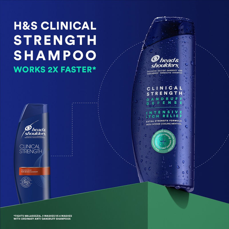 Head & Shoulders Clinical Strength Anti-Dandruff Shampoo for Intensive Itch Relief from Malassezia with 1% Selenium Sulfide - 13.5 fl oz