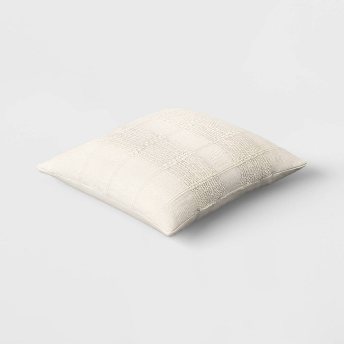 Textural Solid Square Throw Pillow Off-White - Threshold