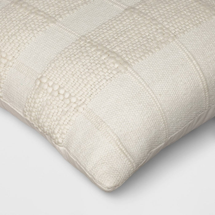 Textural Solid Square Throw Pillow Off-White - Threshold