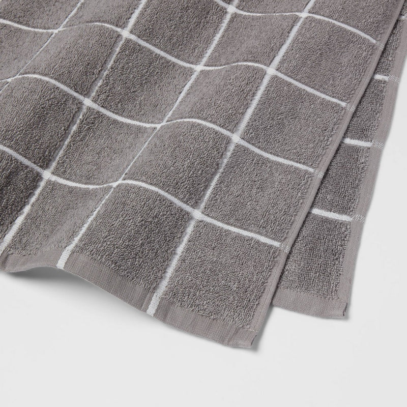 Oversized Grid Everyday Bath Towel Dark Gray - Room Essentials