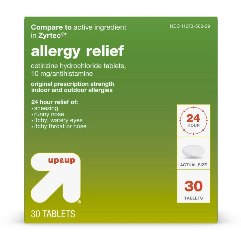 Cetirizine Hydrochloride Allergy Relief Tablets - 30ct - up & up
