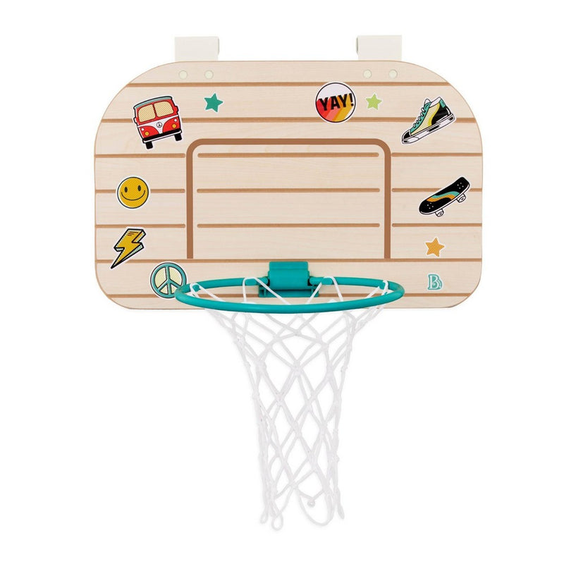 B. sports Over-the-Door Basketball Hoop - Wooden Basketball Set