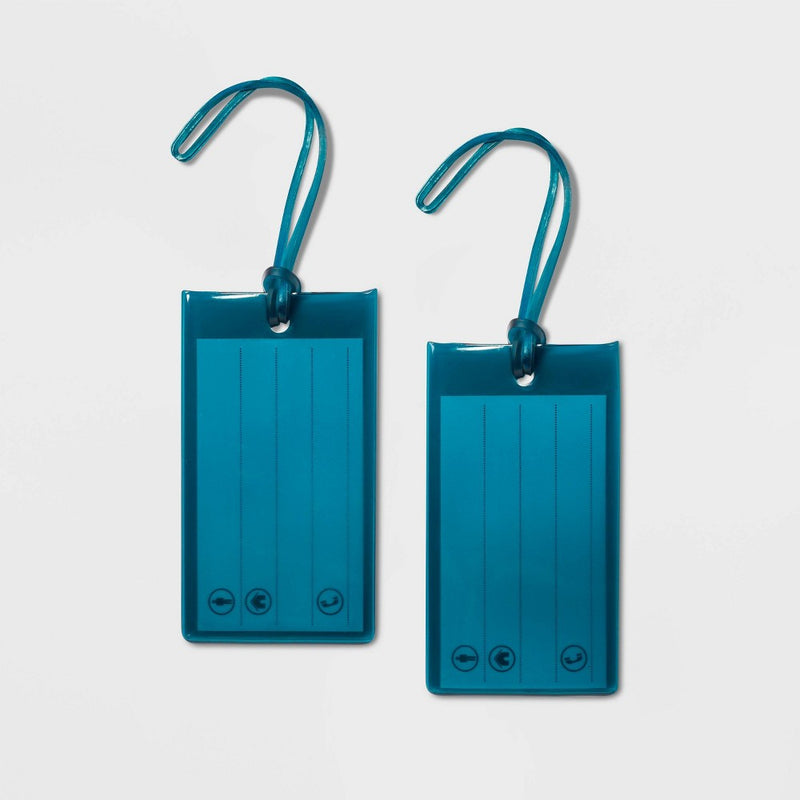 2pk Jelly Luggage Tag Teal - Open Story