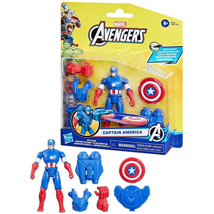 Marvel Avengers Captain America 4" Battle Gear Action Figure