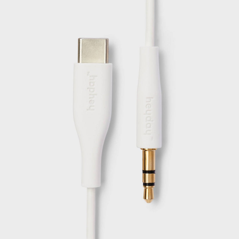 3' USB-C to Aux Cable - heyday White