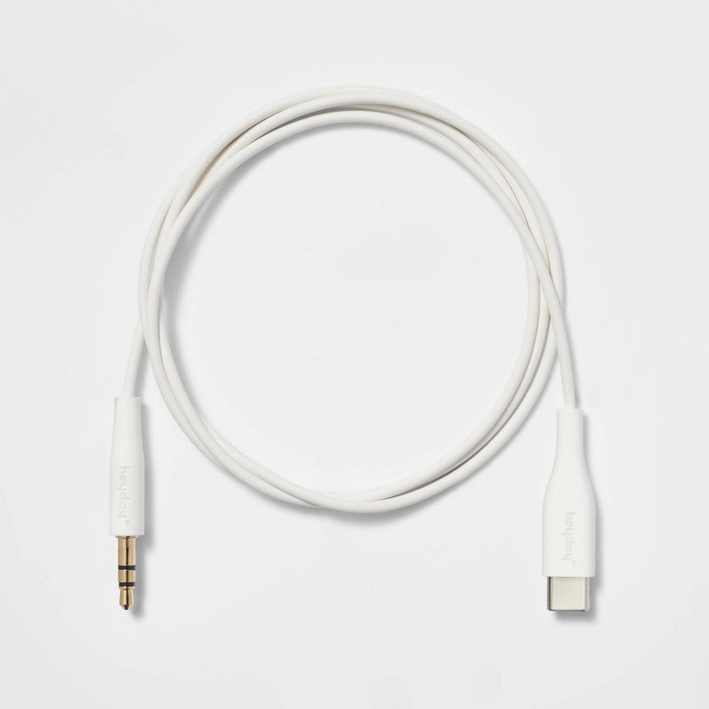 3' USB-C to Aux Cable - heyday White