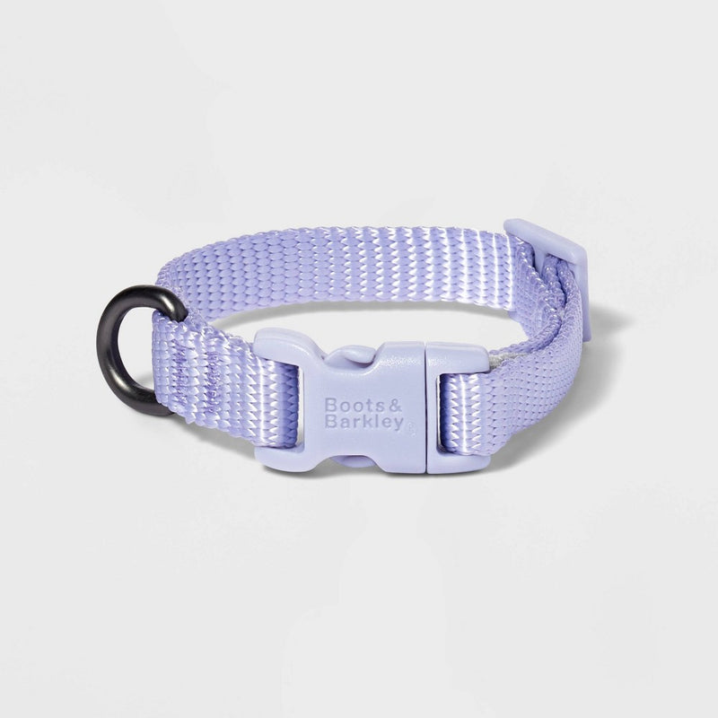 Basic Dog Adjustable Collar with Color Matching Buckle - XS - Lilac - Boots & Barkley