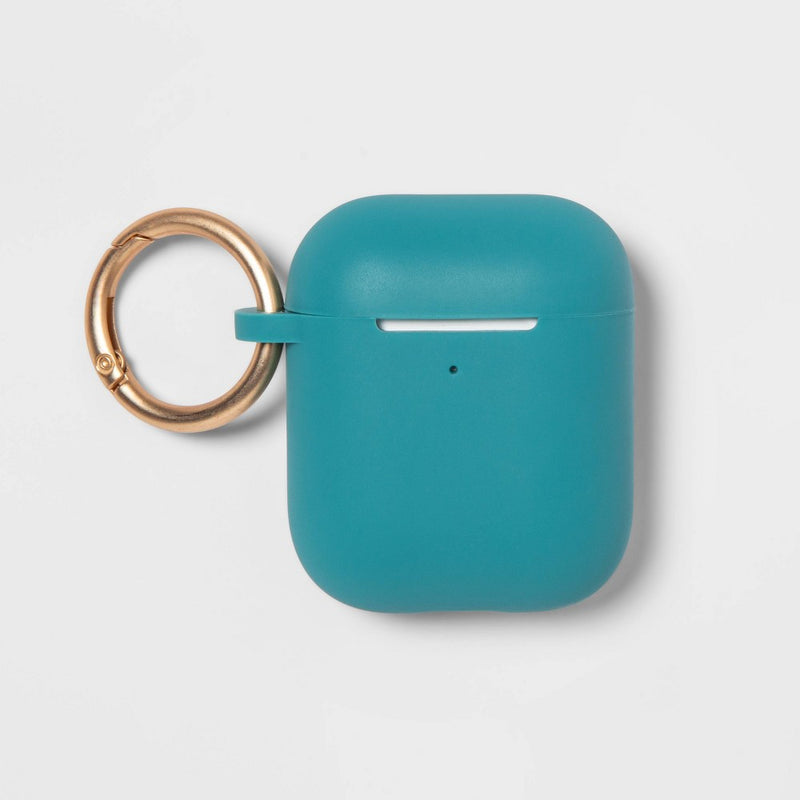 Apple AirPods (1/2 Generation) Silicone Case with Clip - heyday Bright Teal