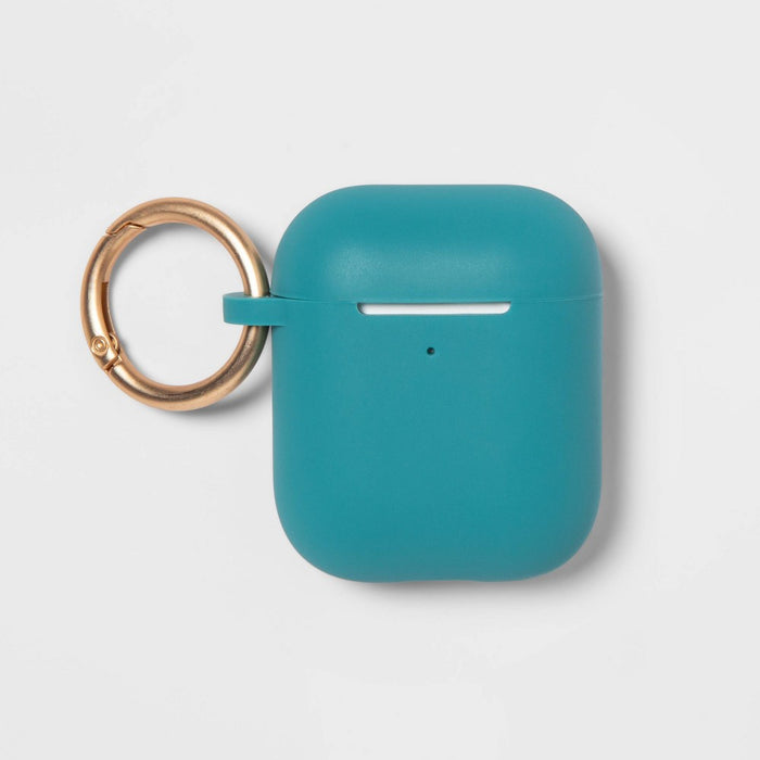 Apple AirPods (1/2 Generation) Silicone Case with Clip - heyday Bright Teal