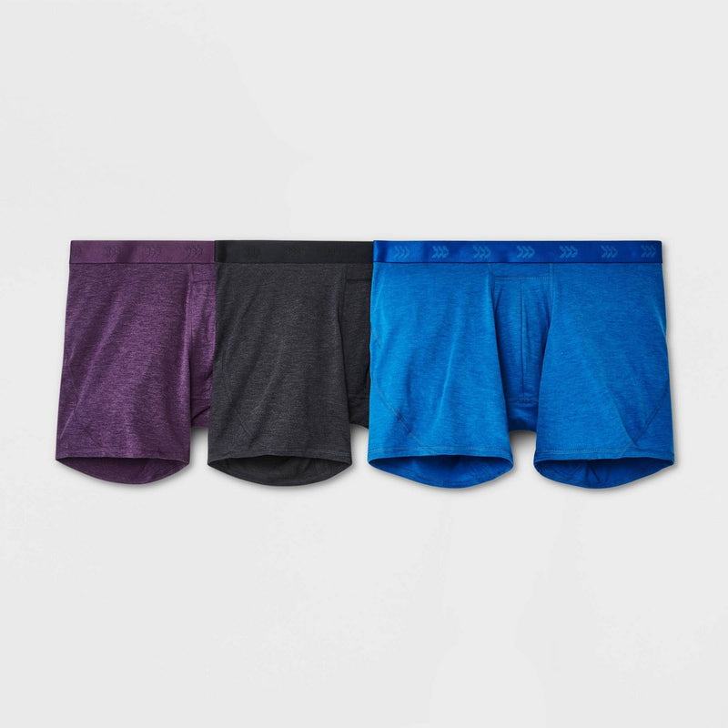 Men's Active 3pk Boxer Briefs - All in Motion Heathered Purple M