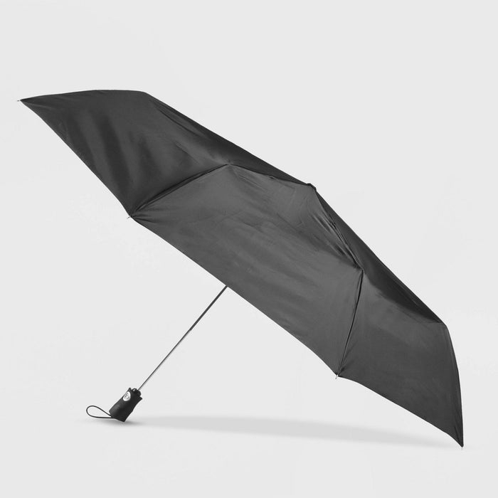 Totes Men's One-touch Auto Open Close Sunguard ECO Compact Umbrella - Black
