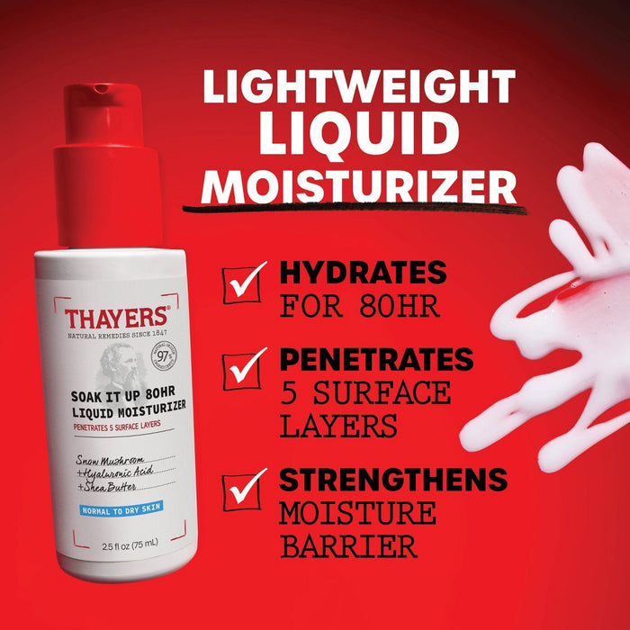 Thayers Natural Remedies Soak it Up 80hr Liquid Face Moisturizer - 2.5 fl oz