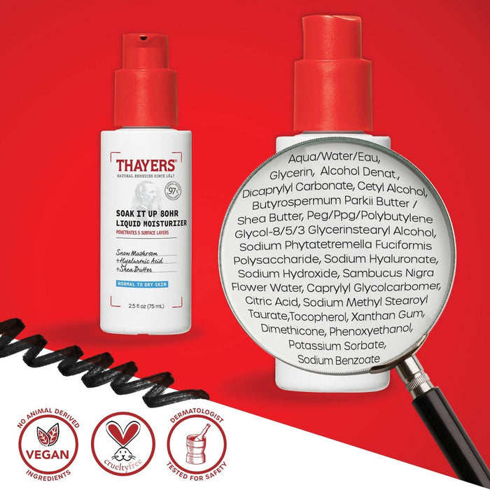 Thayers Natural Remedies Soak it Up 80hr Liquid Face Moisturizer - 2.5 fl oz
