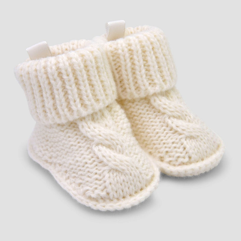 Carter's Just One You Baby Cable Knitted Slippers - Off-White