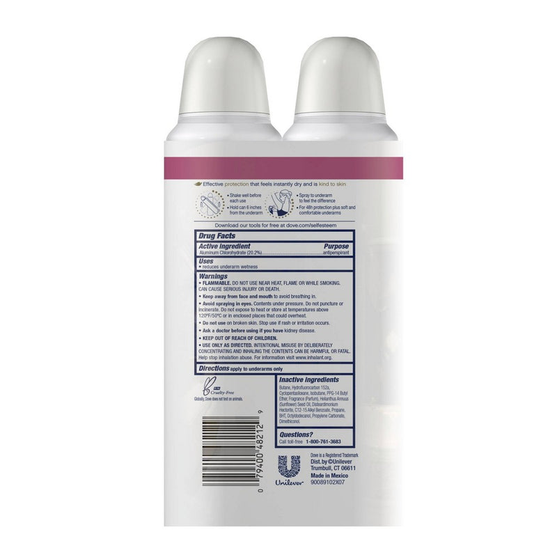 Dove Beauty Caring Coconut Dry Spray Antiperspirant Deodorant - 3.8oz/2ct