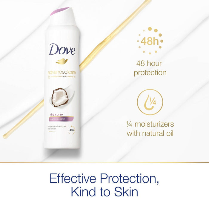 Dove Beauty Caring Coconut Dry Spray Antiperspirant Deodorant - 3.8oz/2ct