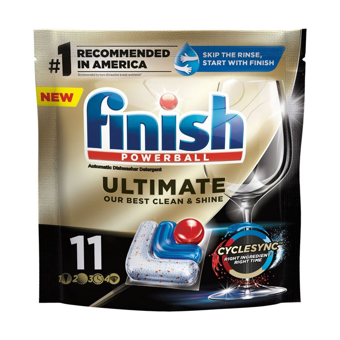Finish Ultimate Dishwasher Detergent Tabs with CycleSync Technology - 11ct