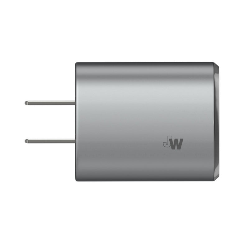 Just Wireless 3.4A/17W 2-Port USB-C/USB-A Home Charger with 6' Mesh Type-C to USB-A Cable - Gray