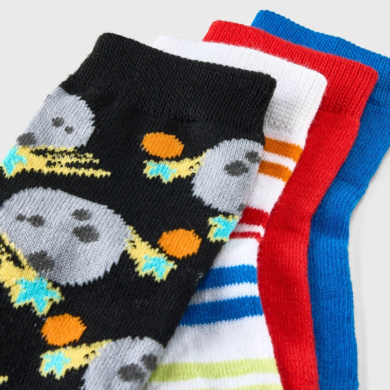 Boys' 7pk Space Ankle Socks - Cat & Jack Black S