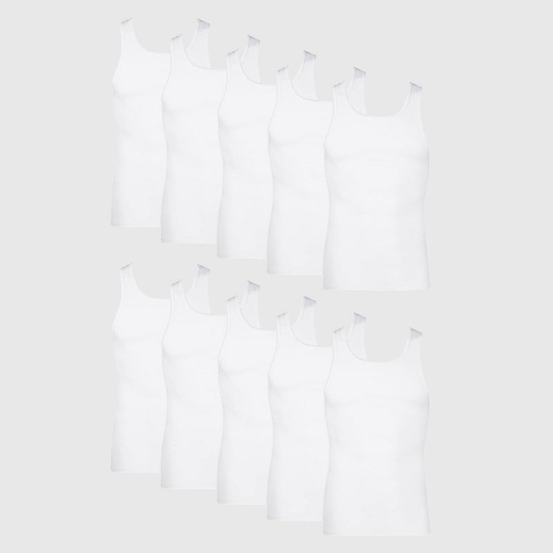 Hanes Men's Tank Top Undershirt 10pk - White XL
