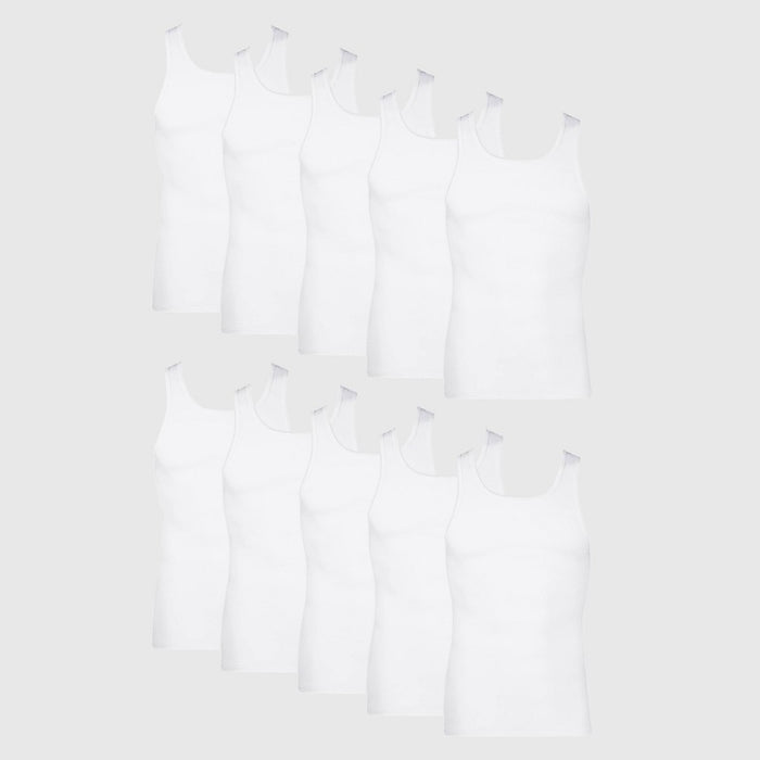 Hanes Men's Tank Top Undershirt 10pk - White XL