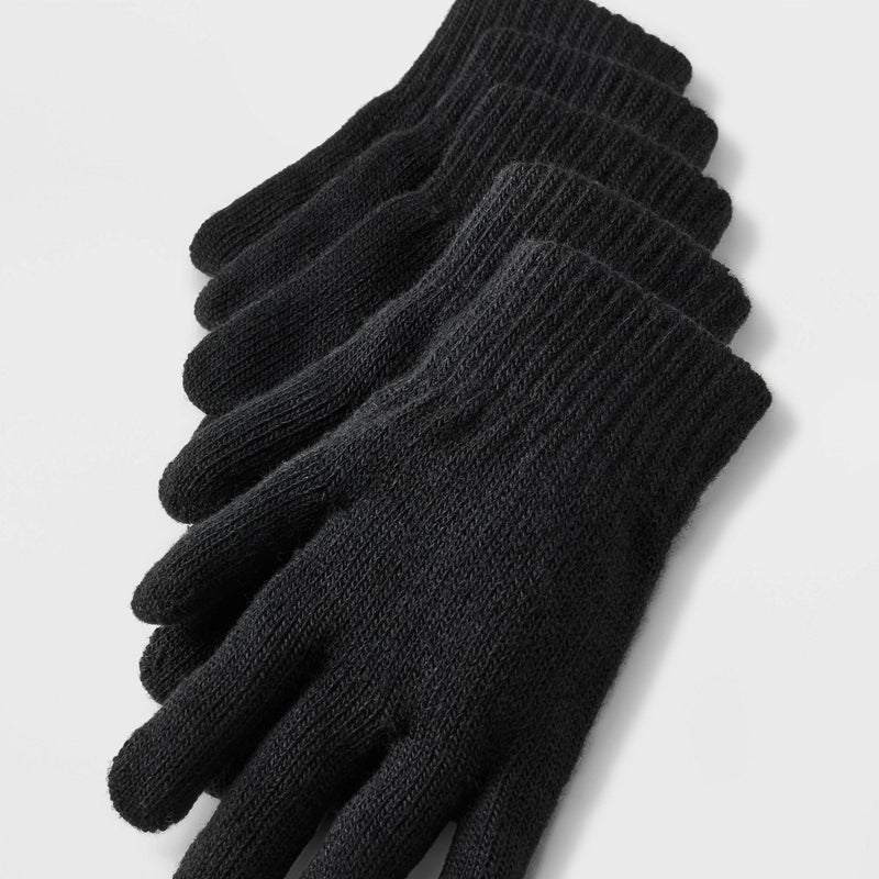 Toddler 5pk Gloves - Cat & Jack Black One Size Fits Most