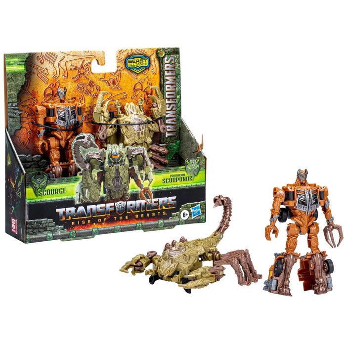 Transformers: Rise of the Beasts Scourge and Predacon Scorponok Action Figures