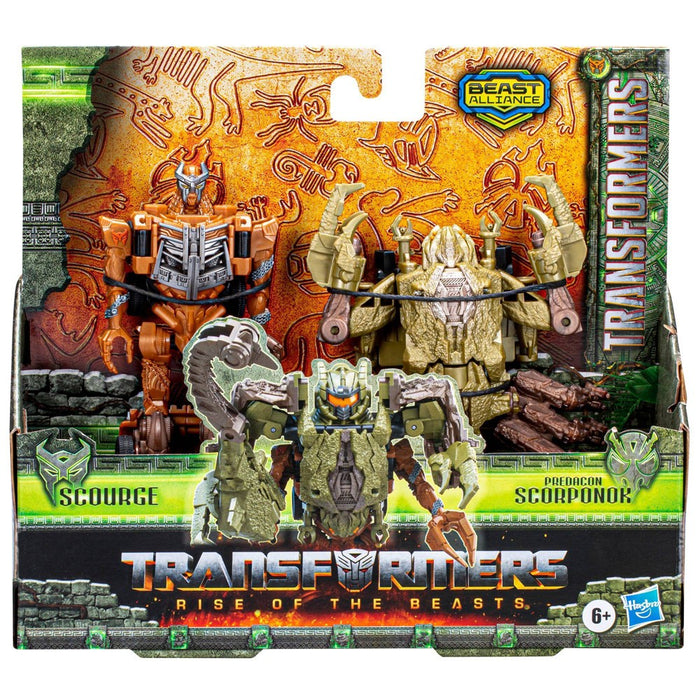 Transformers: Rise of the Beasts Scourge and Predacon Scorponok Action Figures