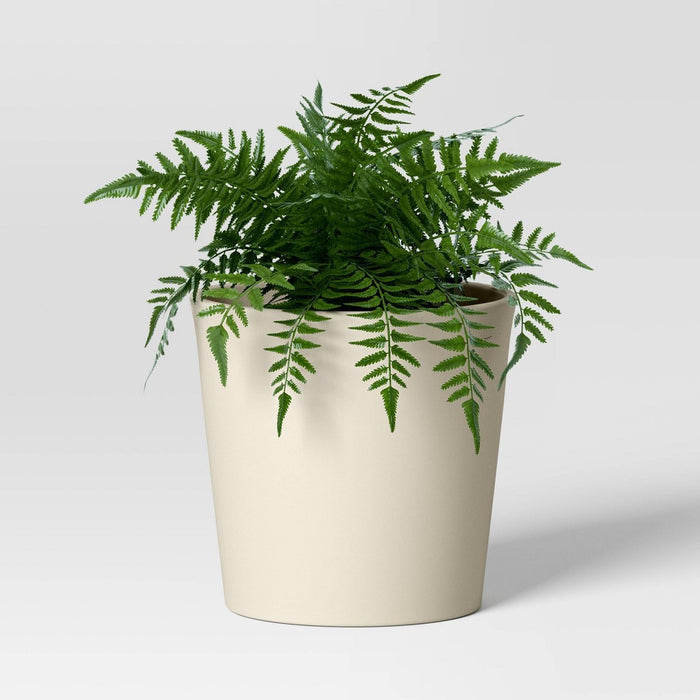 Aesthetic Plastic Indoor Outdoor Planter Pot Sour Cream 12.7"x12.7" - Threshold