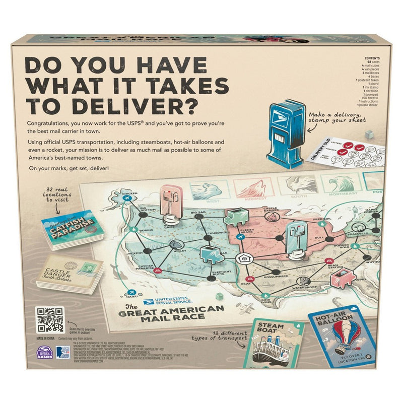 Big Potato USPS The Great American Mail Race Board Game