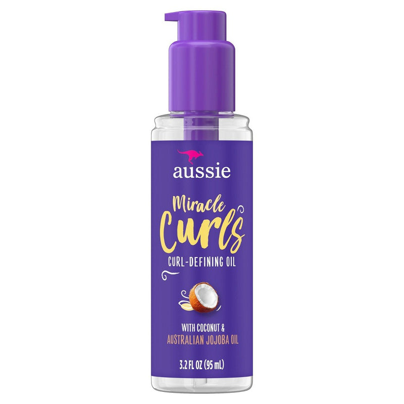 Aussie Miracle Curls Curl-Defining Oil Hair Treatment with Jojoba Oil - 3.2 fl oz