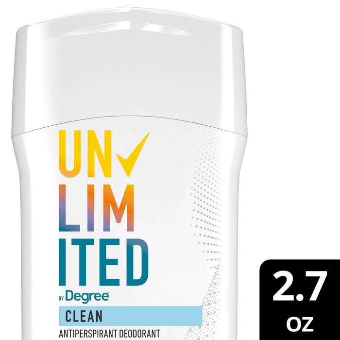 Degree Unlimited Invisible Solid 96-Hour Antiperspirant & Deodorant Stick - Clean - Fruity Scent - 2.7oz