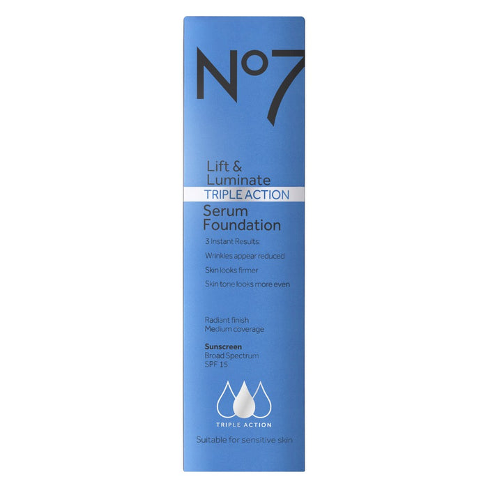 No7 Lift & Luminate Triple Action Serum Foundation - 09 Deeply Honey - 1 fl oz