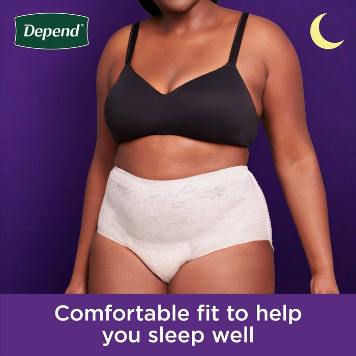 Depend Night Defense Adult Incontinence Underwear for Women - Overnight1 Absorbency - S - Blush - 16ct
