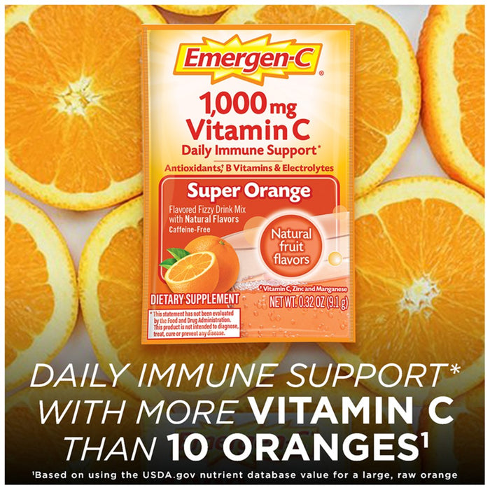 Emergen-C Vitamin C Drink Mix Packets - Super Orange - 30ct