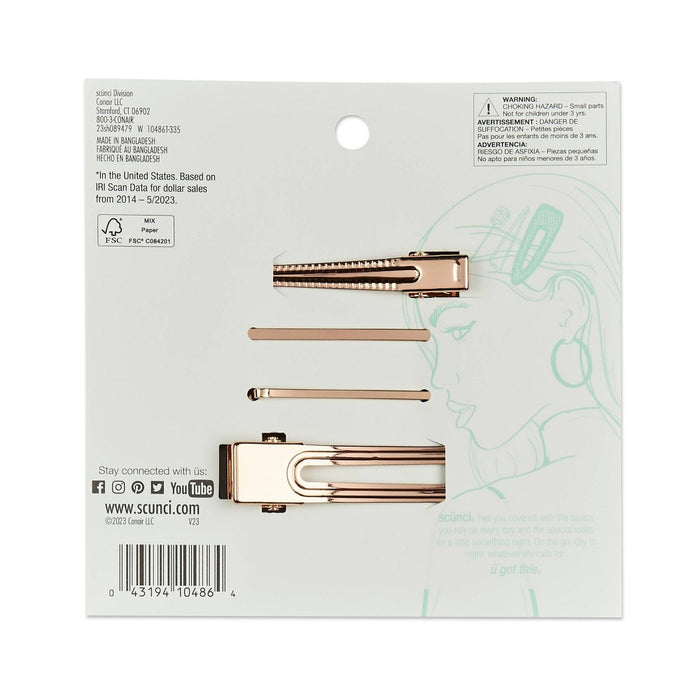 scunci be-u-tiful Rhinestone Embellished Bobby Pins & Fashion Clips - Green - 4pcs