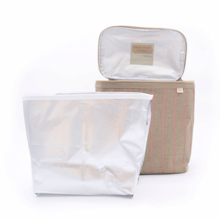 Nourish by SoYoung Lunch Bag - Rose Gold Pinstripe