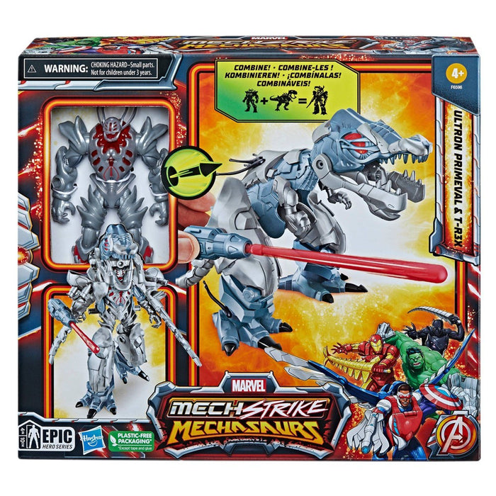 Marvel Mech Strike Mechasaurs Ultron Primeval and T-R3X Action Figure Set - 2pk