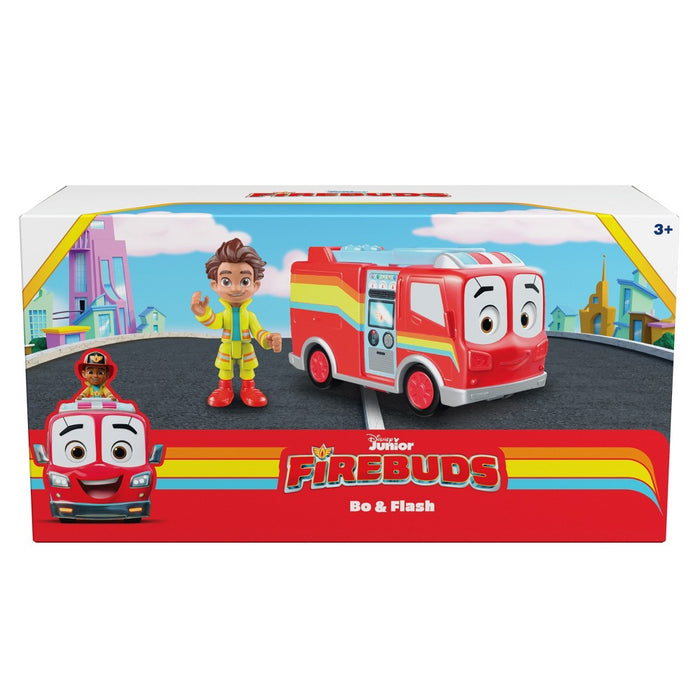 Disney Junior Firebuds Friends Bo and Flash Figure and Fire Truck Set
