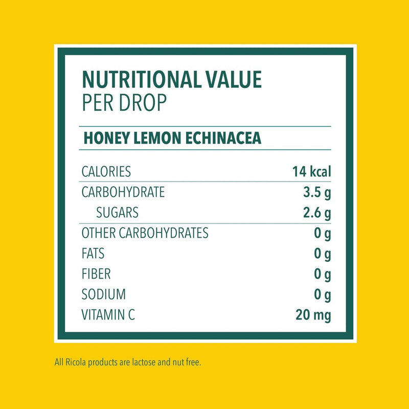 Ricola Throat Drops - Honey Lemon with Echinacea - 45ct