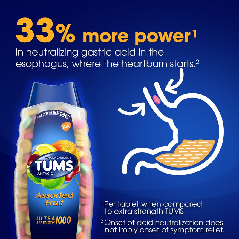Tums Ultra Strength Assorted Fruit Antacid Chewable Tablets - 72ct